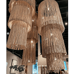 Люстра круглая трехъярусная из бахромы Milk Gradient Braided Fringe варинант исполнения - 5 | Loft Concept во Владивостоке