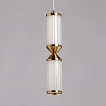 Подвесной светильник с двумя белыми рифлеными цилиндрическими плафонами Golden Swirl варинант исполнения - 4 | Loft Concept во Владивостоке