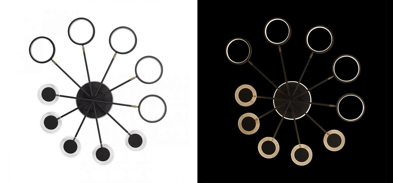 Люстра светодиодная BENDIK LIGHTING Black 10 плафонов Люстра светодиодная BENDIK LIGHTING Black 10 плафонов - Loft-Concept во Владивостоке