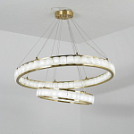 Люстра с 2-мя кольцами из натурального камня с регулируемыми плафонами Durability of Stone варинант исполнения - 4 | Loft Concept во Владивостоке