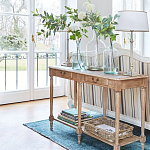 Деревянная консоль из массива дерева с двумя ящиками Oak Margery Provence Console Table варинант исполнения - 3 | Loft Concept во Владивостоке