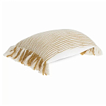 Чехол на подушку горчичного цвета с бахромой и объемным узором Ethnic mix варинант исполнения - 1 | Loft Concept во Владивостоке