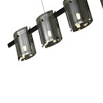 Подвесной светильник светодиодный с 5-ю цилиндрическими плафонами светло-серого цвета из стекла и стали Andrea Сhandelier Grey варинант исполнения - 2 | Loft Concept во Владивостоке