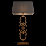 Настольная лампа на ажурном чугунном основании с тканевым серым абажуром Openwork Lamp варинант исполнения - 4 | Loft Concept во Владивостоке