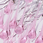 Люстра серебрянная с розовыми стеклянными подвесками в форме капель FAIRYTREE Light варинант исполнения - 5 | Loft Concept во Владивостоке