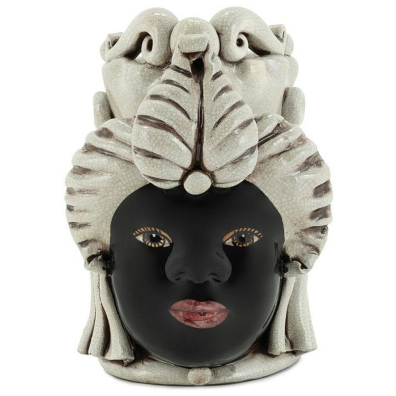 Ваза Vase Moro Lady Small Черный Бежевый Ваза Vase Moro Lady Small Черный Бежевый во Владивостоке | Loft Concept