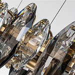 Люстра подвесная с овальными подвесками из стекла дымчатого цвета Harlow Crystal Round варинант исполнения - 5 | Loft Concept во Владивостоке