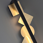 Бра вертикальное черного цвета с золотыми кругами и квадратами Gravyura варинант исполнения - 2 | Loft Concept во Владивостоке