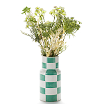 Ваза из фаянса Brighter than the Stars с шахматным принтом бирюзового цвета  варинант исполнения - 3 | Loft Concept во Владивостоке