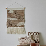 Панно из шерсти и хлопка с узором Beige Calista Cascade варинант исполнения - 5 | Loft Concept во Владивостоке