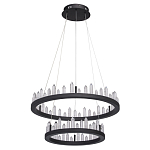 Люстра с двумя кольцами черного цвета с хрустальными элементами QUARTZ CRYSTAL варинант исполнения - 2 | Loft Concept во Владивостоке