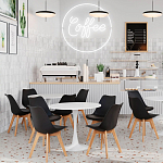 Стул с основой из пластика и мягким сиденьем Arvika Black варинант исполнения - 8 | Loft Concept во Владивостоке