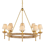 Люстра из кованого железа с отделкой плетеной веревкой и сусальным золотом Parisian Style варинант исполнения - 1 | Loft Concept во Владивостоке