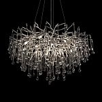 Люстра подвесная с прозрачными стеклянными подвесками в форме капель Диаметр 80 см Droplet Chandelier варинант исполнения - 8 | Loft Concept во Владивостоке