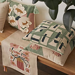 Подушка декоративная зеленого цвета с геометрическим рисунком Divine Abstractions варинант исполнения - 7 | Loft Concept во Владивостоке