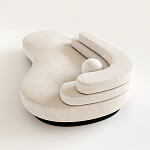 Диван Saint-Trope молочного цвета с обивкой букле  варинант исполнения - 1 | Loft Concept во Владивостоке