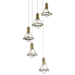 Каскадная люстра с плафонами в форме бриллианта Diamond Crystal Cascade Chandelier варинант исполнения - 3 | Loft Concept во Владивостоке