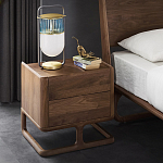 Прикроватный деревянный столик с 2-мя ящиками Moon Walnut Furniture варинант исполнения - 1 | Loft Concept во Владивостоке