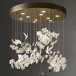 Люстра каскадная с белыми цветами и птицами Takeoff варинант исполнения - 1 | Loft Concept во Владивостоке