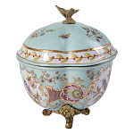 Шкатулка голубого цвета с цветочными орнаментами Blue Garden варинант исполнения - 2 | Loft Concept во Владивостоке