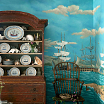 Обои ручная роспись Nantucket Crossing Brandt colourway on scenic paper варинант исполнения - 1 | Loft Concept во Владивостоке