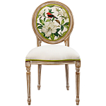 Стул бежевый из натурального бука с изображением птиц и цветов Blooming Red Birds варинант исполнения - 1 | Loft Concept во Владивостоке