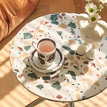 Дизайнерский журнальный стол с круглой столешницей на изогнутых стальных ножках Obafaby варинант исполнения - 3 | Loft Concept во Владивостоке