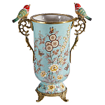 Ваза с двумя птичками из фарфора с бронзовыми элементами Garden of Eden варинант исполнения - 1 | Loft Concept во Владивостоке