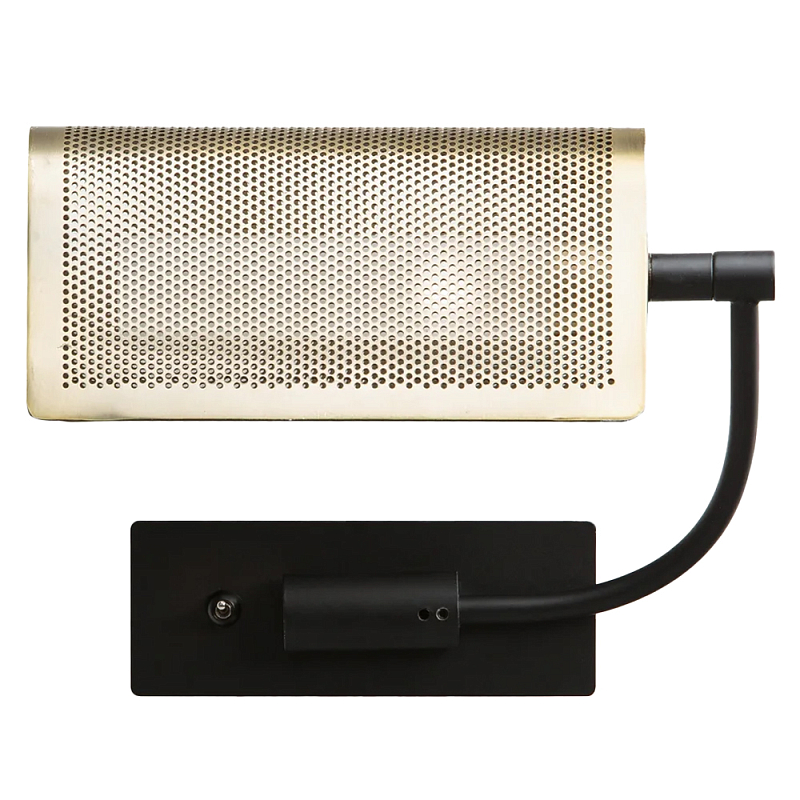 Бра с плафоном из перфорированного металла Elledge Wall Lamp Латунь Черный Бра с плафоном из перфорированного металла Elledge Wall Lamp Латунь Черный во Владивостоке | Loft Concept