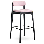 Барный стул из массива ясеня с обивкой из рогожки Elegant Ash Shape варинант исполнения - 1 | Loft Concept во Владивостоке