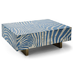 Кофейный стол Kenya Coffee Table Bone Inlay ZEBRA blue варинант исполнения - 4 | Loft Concept во Владивостоке