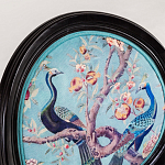 Полукресло из массива бука бирюзовое с изображением птиц и цветов Turquoise Chinoiserie Garden Chair варинант исполнения - 5 | Loft Concept во Владивостоке