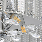 Люстра круглая на цепи цвета хром с прозрачными рельефными хрустальными пластинами Textured Glass Chandelier варинант исполнения - 4 | Loft Concept во Владивостоке