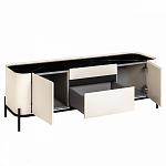 ТВ-тумба белая с чёрной столешницей с 2-мя дверками и ящиком San Marco варинант исполнения - 2 | Loft Concept во Владивостоке