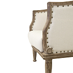 Кресло низкое с мягкой обивкой из льна на 4-х деревянных ножках Emile Armchair beige варинант исполнения - 4 | Loft Concept во Владивостоке