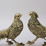 Статуэтка бронзовая пара Фазаны золотые Bronze Birds варинант исполнения - 3 | Loft Concept во Владивостоке