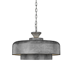 Подвесной светильник с массивным круглым стальным плафоном серого цвета в индустриальном стиле на цепи Feiss варинант исполнения - 1 | Loft Concept во Владивостоке