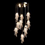 Люстра каскадная с 10-ю прозрачными плафонами Wave Line варинант исполнения - 3 | Loft Concept во Владивостоке