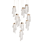 Люстра каскадная с 10-ю прозрачными плафонами Wave Line варинант исполнения - 1 | Loft Concept во Владивостоке