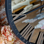 Часы настенные зеркальные с серебряным металлическим циферблатом Mirror Tower Clock варинант исполнения - 2 | Loft Concept во Владивостоке