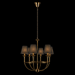 Люстра на металлическом основании бронзового цвета с 6-ю черными конусовидными абажурами Dignity варинант исполнения - 3 | Loft Concept во Владивостоке