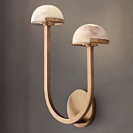 Бра с 2-мя мраморными плафонами на латунном корпусе Light Warm Light варинант исполнения - 4 | Loft Concept во Владивостоке