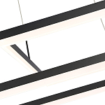 Подвесной светильник светодиодный с 2-мя черными прямоугольными плафонами из алюминия и акрила с пультом для регулировки света Smeragde Light Black варинант исполнения - 2 | Loft Concept во Владивостоке