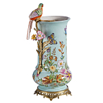 Ваза с птичкой из фарфора с бронзовыми элементами Garden of Eden варинант исполнения - 1 | Loft Concept во Владивостоке