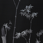 Обои ручная роспись Bamboo Argent on Pitch dyed silk варинант исполнения - 2 | Loft Concept во Владивостоке