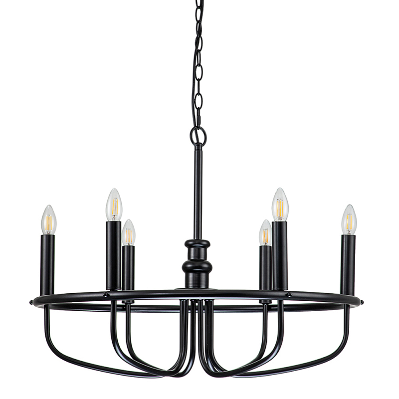 Люстра круглая с 6-ю лампами Kichler Латунь Черный Никель во Владивостоке | Loft Concept 