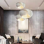 Подвесной светильник с белыми изящными декоративными лепестками Volumetric Petal Lamp варинант исполнения - 7 | Loft Concept во Владивостоке