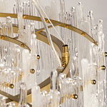 Люстра круглая с прозрачными стержнями разной длины Textured Glass Chandelier варинант исполнения - 10 | Loft Concept во Владивостоке