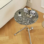 Дизайнерский журнальный стол с круглой столешницей на изогнутых стальных ножках Obafaby варинант исполнения - 2 | Loft Concept во Владивостоке