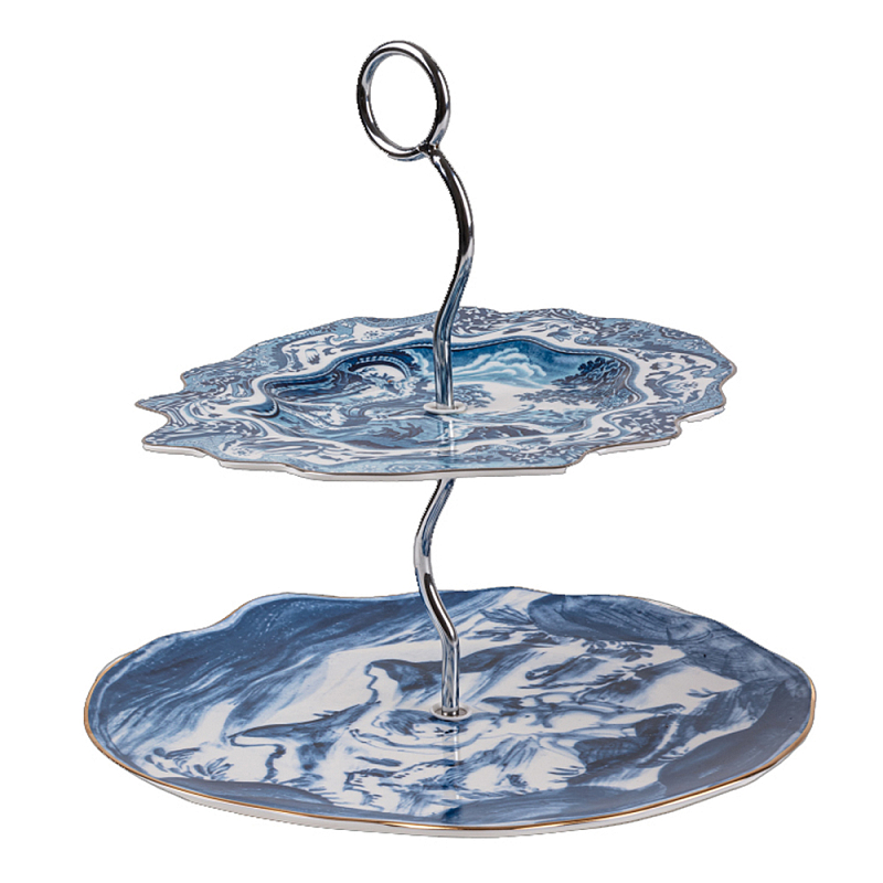 Сервировочная подставка Seletti Cake Stand Белый Синий Сервировочная подставка Seletti Cake Stand Белый Синий во Владивостоке | Loft Concept